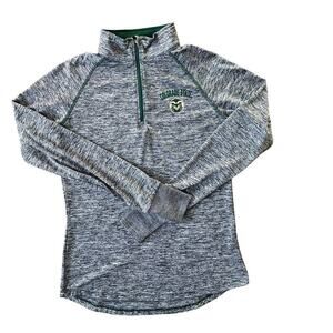 Womens CSU 1/4 Zip Pullover, Colorado State, Medium, Gray, Jacket, Lightweight